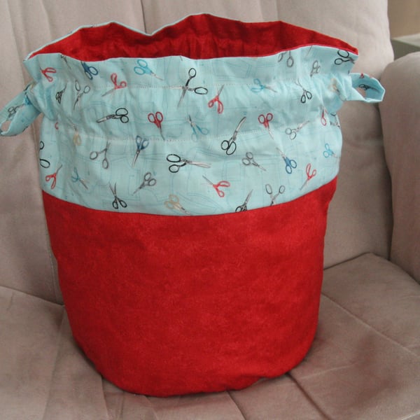 Large Reversible Drawstring Project Bag