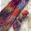 Hand dyed knitting yarn DK Random Rainbow 100g