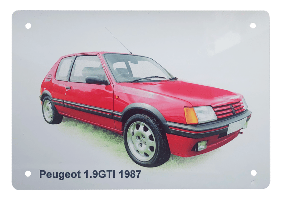 Peugeot 1.9GTI 1987 - Aluminium Plaque - A5 or 203x304mm