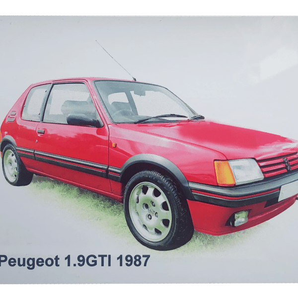 Peugeot 1.9GTI 1987 - Aluminium Plaque - A5 or 203x304mm