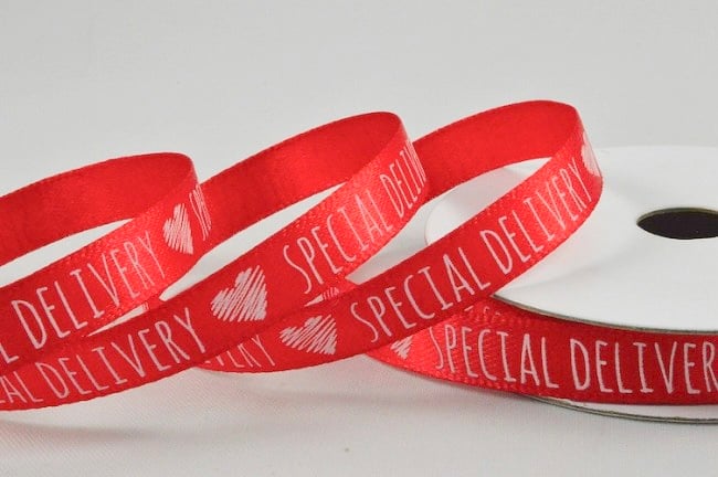 Red satin gift ribbon, Valentine’s Day 10mm x 3 metres