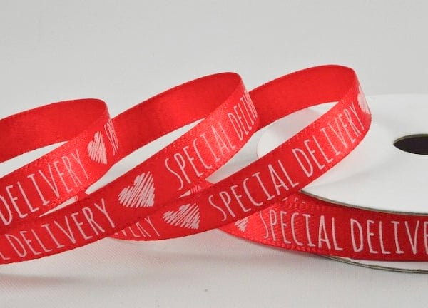 Red satin gift ribbon, Valentine’s Day 10mm x 3 metres