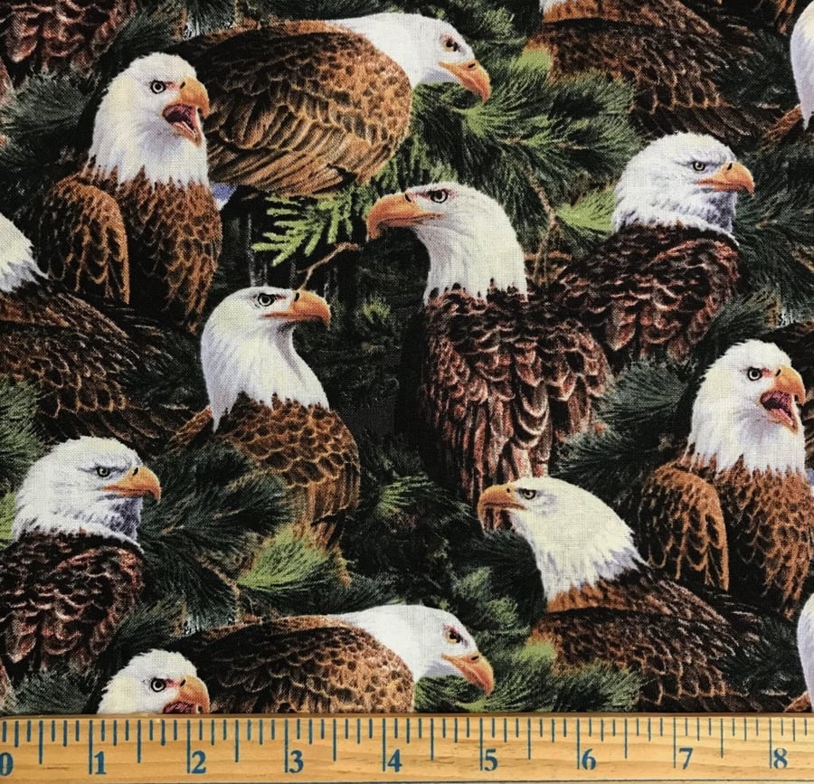 Fat Quarter Flying High Allover Eagles 100% Cotton Quilting Fabric