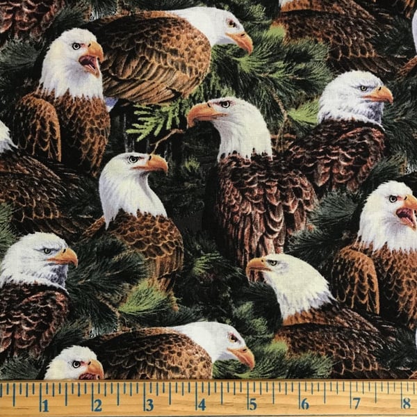 Fat Quarter Flying High Allover Eagles 100% Cotton Quilting Fabric