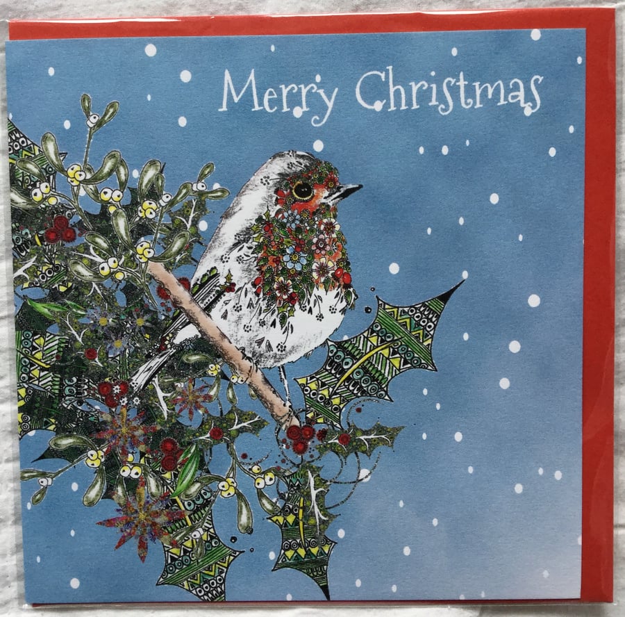 Merry Christmas Rosehip Robin 