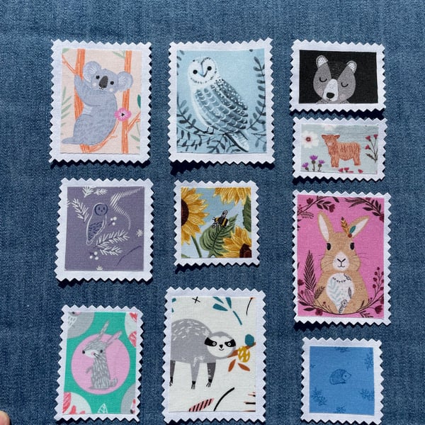 Fabric Postage Stamps - Animal Kingdom 2