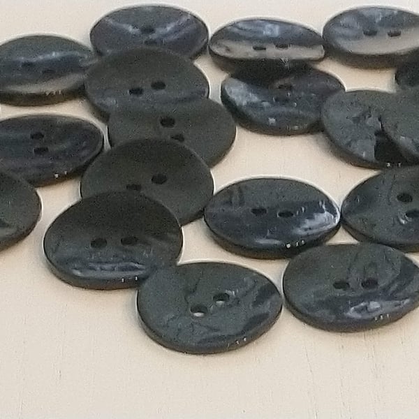 20mm Black Mother of Pearl 2 Hole Buttons