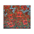 An acrylic painting - red poppies - wildflowers - ready to hang