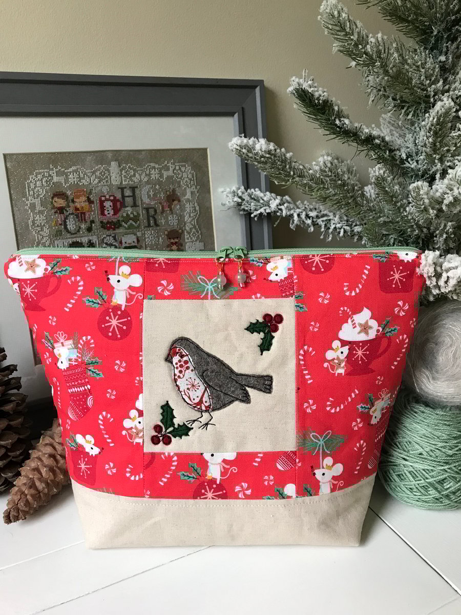 Red Percy the robin zippy bag