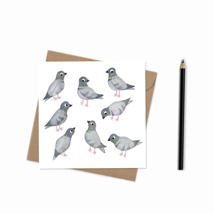 Pigeons Card - Blank Card - Greeting Card