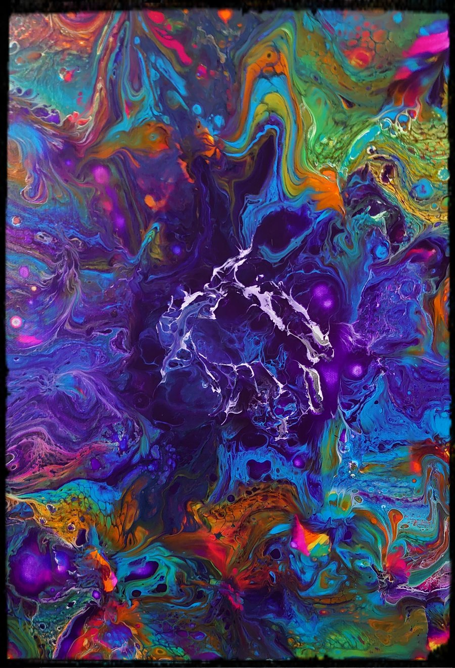 Psychedelic acrylic painting. 