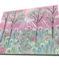 Pink Floral Landscape Acrylic Painting  - Image 3