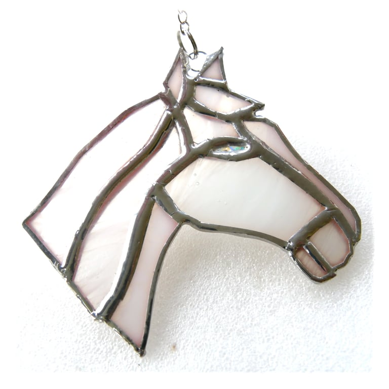 Horse Suncatcher Stained Glass Horsehead White