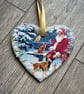 Hanging Wooden Christmas Heart