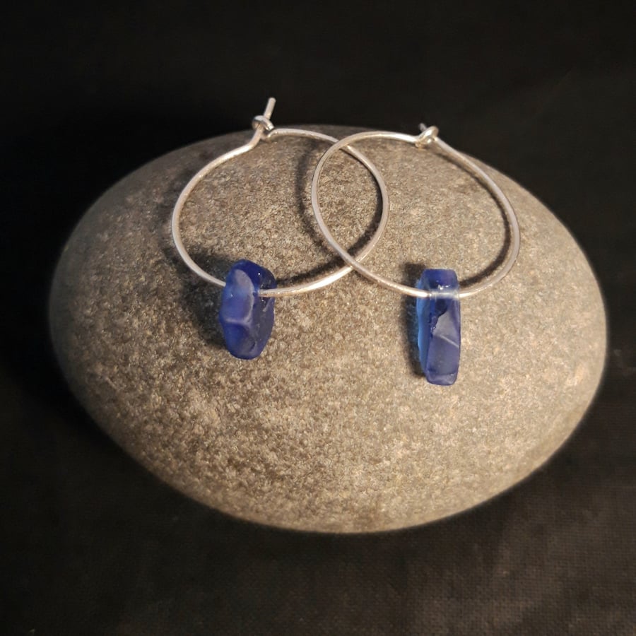 Seaglass Hoops