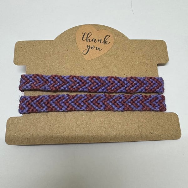 Pink and purple love heart pattern bracelets 