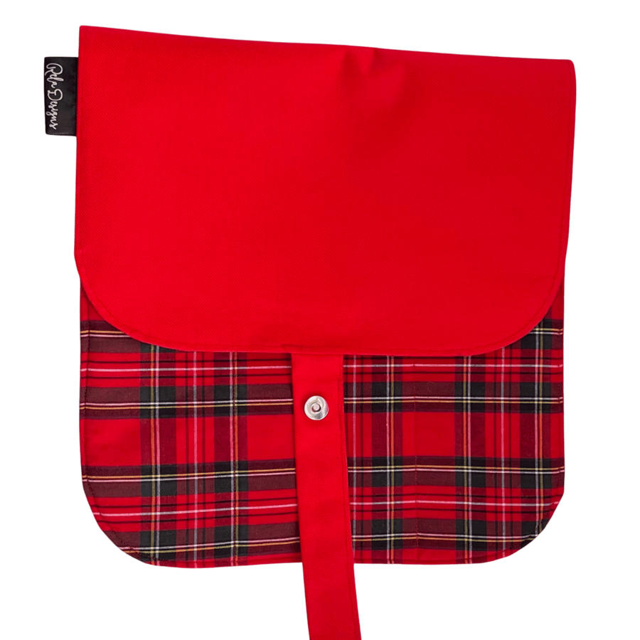 Sit mats waterproof base, red tartan