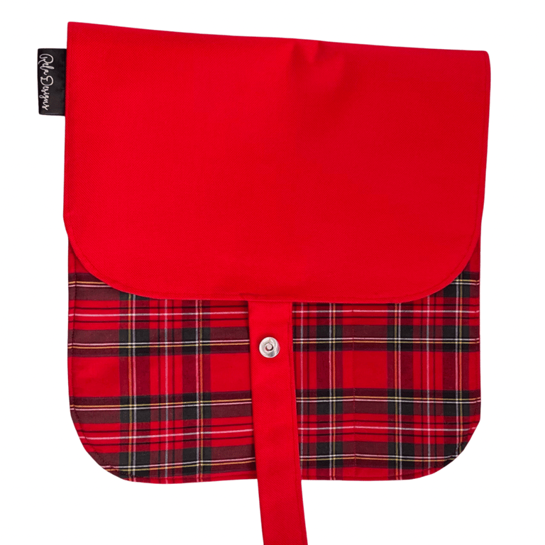 Sit mats waterproof base, red tartan