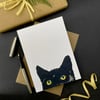 Black Cat Card, Personalised Birthday, blank or personalised card.