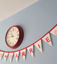 Just Married Felt Bunting - Red, Pink and Ivory Wedding Banner