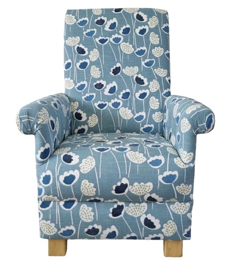 Prestigious Clara Indigo Blue Fabric Adult Chair & Armchair Floral