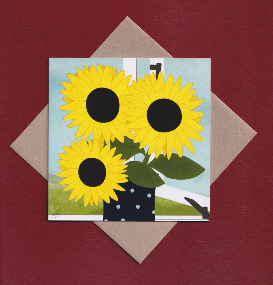 Greetings card - sunflowers 