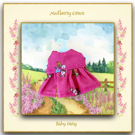 Raspberry Pink Liberty Print Dress for Baby Daisy 