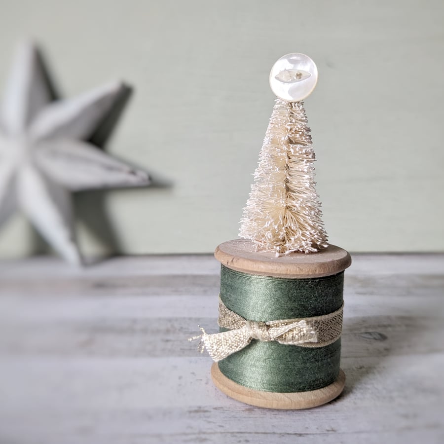 Vintage Bobbin Christmas Tree Decoration