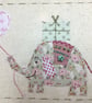 Ernie Elephant hand embroidered fabric card - Image 2