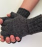 Fingerless gloves alpaca grey