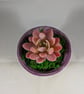 Plum Purple Ceramic Flower Pot Artificial Succulent Plant Ornament Decoration. - Image 5