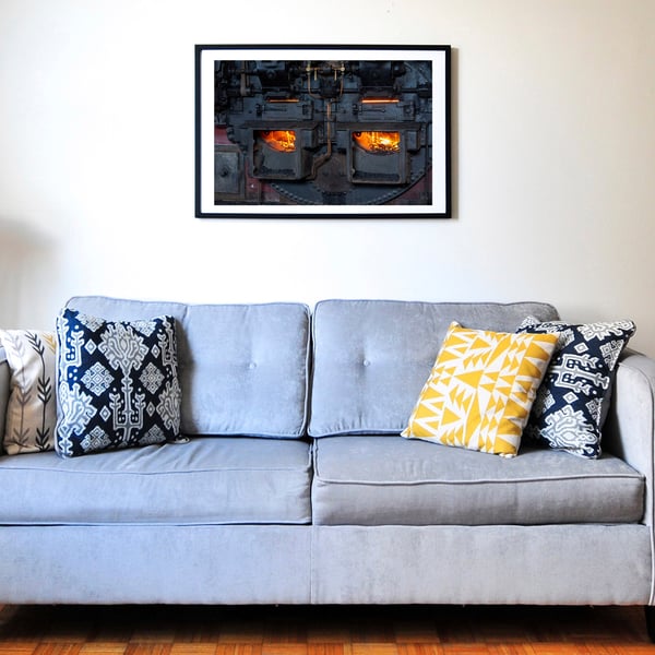 Lancashire boiler wall art print, industrial heritage photography