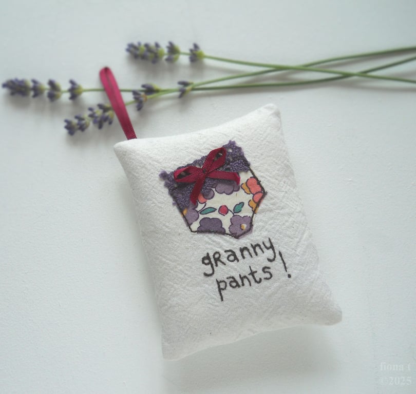 freehand embroidered granny pants lavender bag sachet hanging decoration 