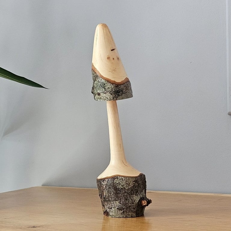 Rustic wood turned mushroom - hawthorn (second)
