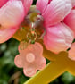 BLUSH PINK FLORAL EARRINGS silk flowers SAKURA BLOSSOM - Image 4