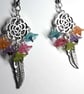 Silver Tone Multi coloured Boho Style Dangly Earrings - Image 2