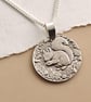 Squirrel Engraved Sterling Silver Coin Necklace - Image 8