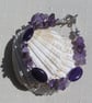 Purple Amethyst Crystal Gemstone Chakra Bracelet "Purple Ling"