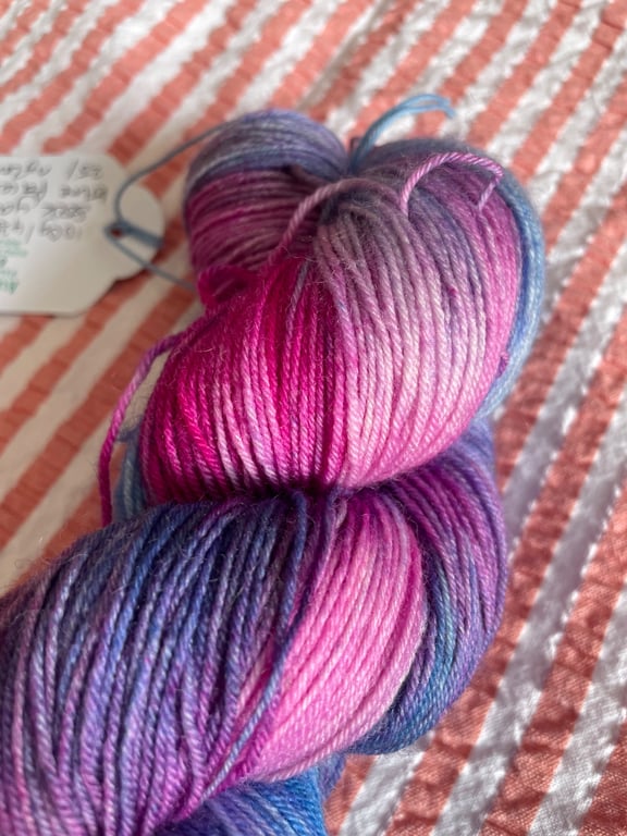 Hand dyed sock yarn - Blue Faced Leicester