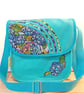 Shoulder bag, Hydrangea on turquise  - Image 1
