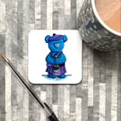 Scottish Bear with Thistle Coaster