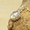 Tiny clear quartz pendant necklace 