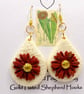 Burgundy Gerbera Earrings - Image 4