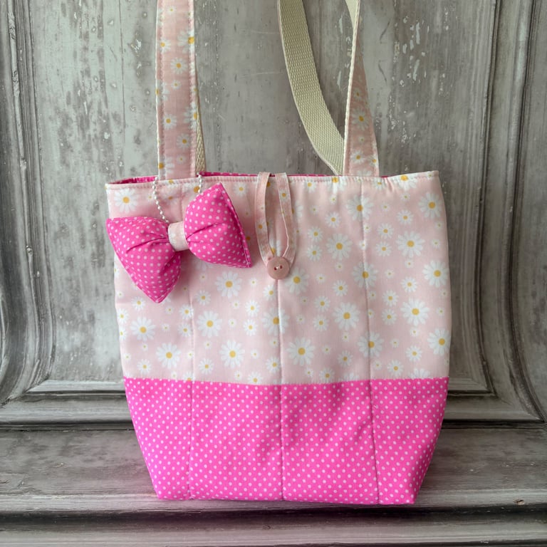 Shoulder Bag - Pink Daisy and Polka Dots - PB5 0020