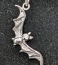 Bat pendant, Bat necklace, Spooky silver pendant - Image 6