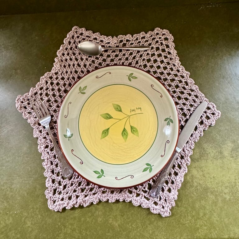 Taupe Crochet Placemat Table Mat 