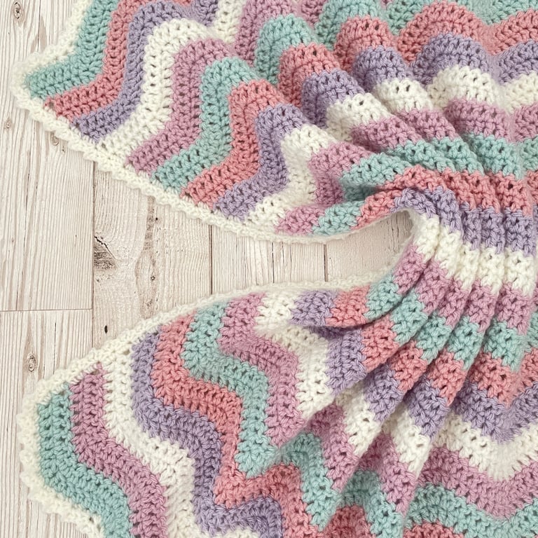 Pink and Purple Baby Blanket - Handmade - Crochet - Pastel Nursery - Baby Girl