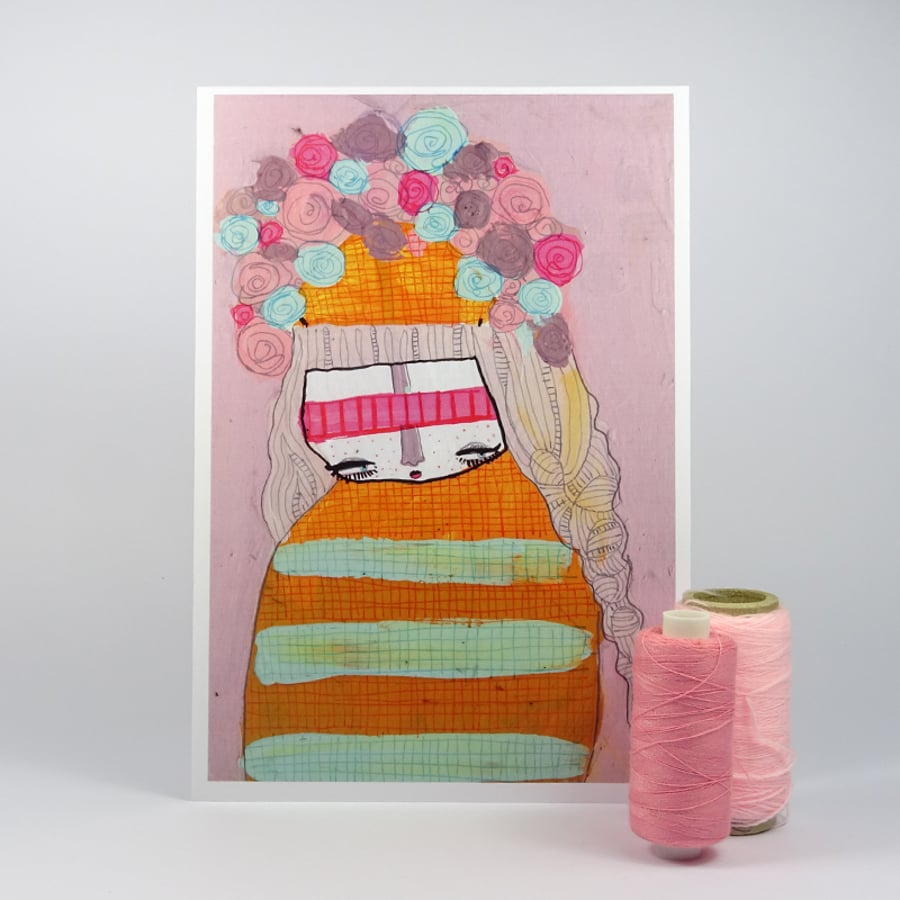 'Flower girl' Small Poster Print