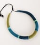 Felted cord necklace - shades of olive, blue and peacock green - Image 3