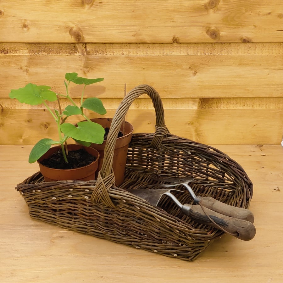 Flared willow garden trug